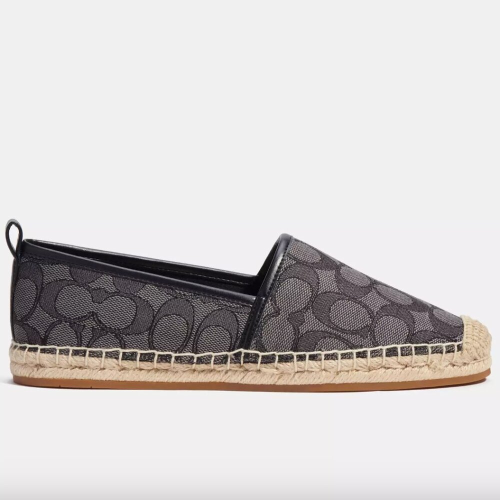 NIB - COACH Codi Espadrille In Signature Jacquard -  Black - size 5 US - Picture 5 of 14